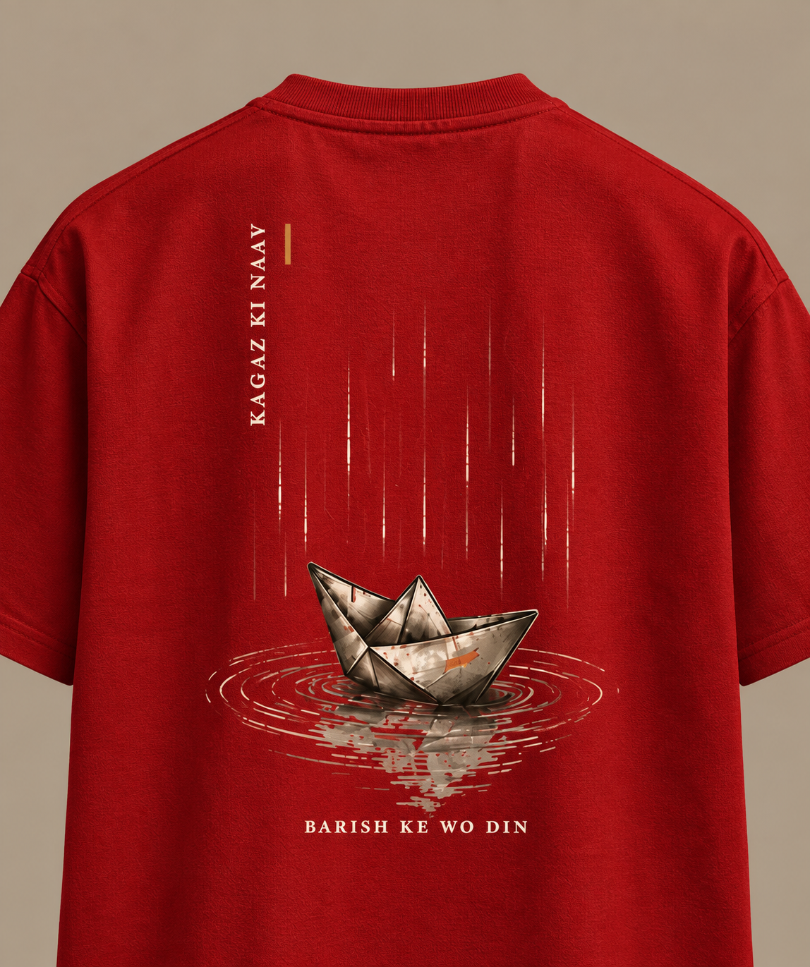 Naav (Kagaz Ki Naav) T-shirt, red, back print