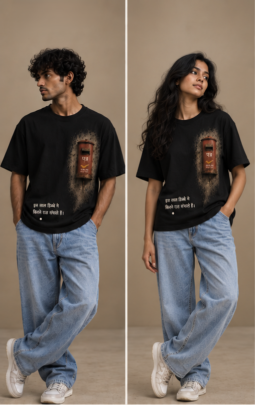 Postal Box T-shirt, black, front