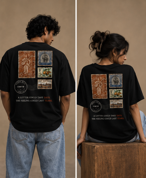 Stamps T-shirt, black, back