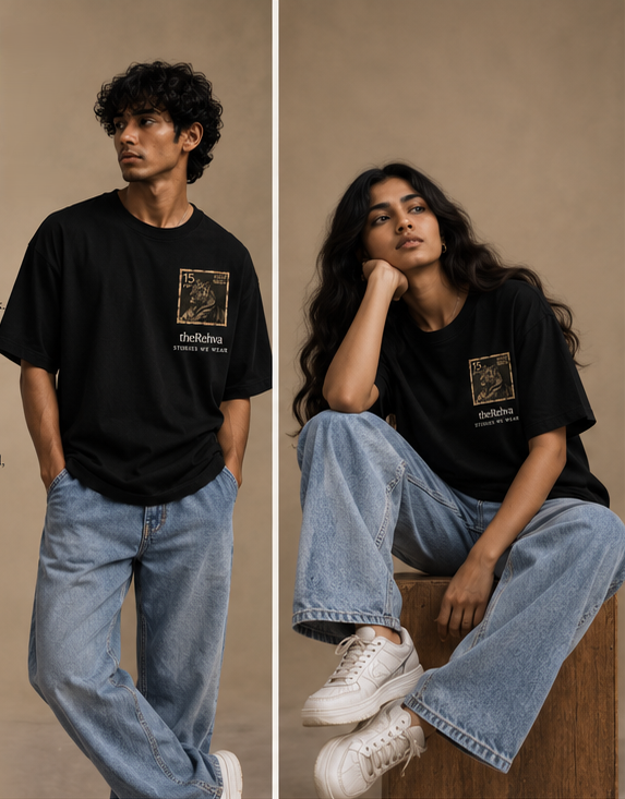 Stamps T-shirt, black, front