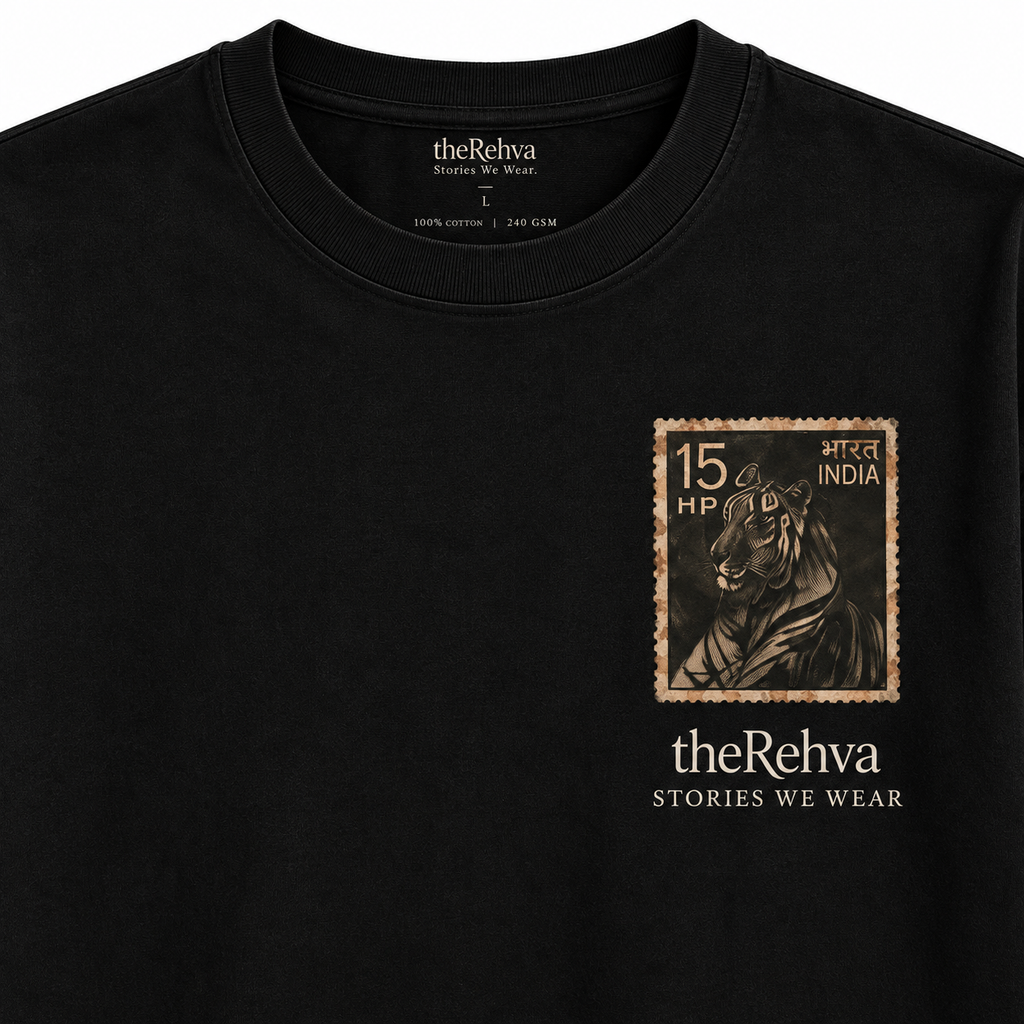 Stamps T-shirt, black, front stamp